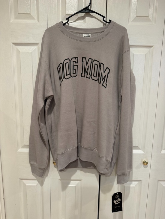 Pacific & Co. Sweaters - Dog Mom Crewneck Sweatshirt - Taupe by Treasure & Bond